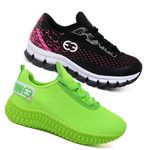Kit 2 Tênis Infantil Evoltenn Confortável Modelos Diferentes Pink e Verde