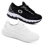 Kit 2 Tênis Infantil Evoltenn Confortável Modelos Diferentes Preto e Branco