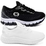 Kit 2 Tênis Infantil Evoltenn Confortável Modelos Diferentes Preto e Branco