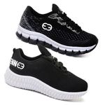 Kit 2 Tênis Infantil Evoltenn Confortável Modelos Diferentes Preto e Preto Branco