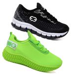 Kit 2 Tênis Infantil Evoltenn Confortável Modelos Diferentes Preto e Verde