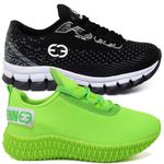 Kit 2 Tênis Infantil Evoltenn Confortável Modelos Diferentes Preto e Verde