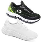 Kit 2 Tênis Infantil Evoltenn Confortável Modelos Diferentes Verde e Branco
