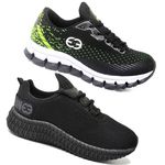 Kit 2 Tênis Infantil Evoltenn Confortável Modelos Diferentes Verde e Black