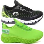 Kit 2 Tênis Infantil Evoltenn Confortável Modelos Diferentes Verde