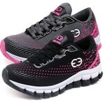 Kit 2 Tênis Infantil Evoltenn Impacto Cinza Rosa e Preto Pink