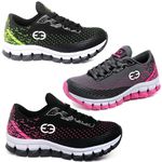 Kit 3 Tênis Infantil Evoltenn Impacto Pink, Cinza e Verde