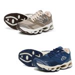 Kit 2 Tênis Infantil Masculino Evoltenn Turbo Kids Bege e Marinho