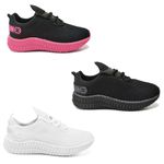 Kit 3 Tênis Infantil Esportivo Colmeia Branco, Black e Preto Rosa