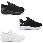 Kit 3 Tênis Infantil Esportivo Colmeia Branco, Preto Branco e Black