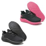Kit 2 Tênis Infantil Esportivo Colmeia Black e Preto Rosa