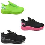 Kit 3 Tênis Infantil Esportivo Colmeia Black, Verde e Preto Rosa
