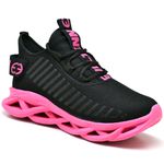 Tênis Easy Style Feminino Evoltenn Solado Trançado Preto Pink