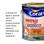 Coral Verniz Acrílico Incolor 3,6L