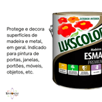 Esmalte Premium Plus - Madeiras e Metais 3,6L Alto brilho vermelho