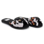 Pantufa Feminina Comfort Cinza Animal Print Antiderrapante