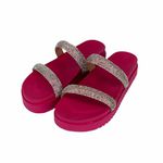 Papete Feminina Fabi Herzer Duas Tiras Com Strass Pink 