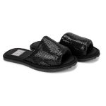 Pantufa Aberta Feminina Paetê Comfort Pisada Ultra Macia 