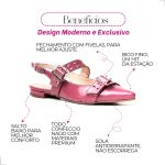 Sapatilha Feminina Bico Fino Com Ilhós E Fivelas Slingback