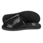 Pantufa Fechada Feminina Paetê preto Antiderrapante