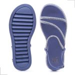 Rasteira Papete Feminina Fabi Herzer Birken Tiras Finas Com Strass Azul