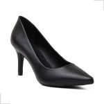 Sapato Feminino Scarpin Preto Bico Fino Salto Fino 