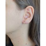 Brinco De Ouro 18k Com Pedra De Zircônia Coração 3mm