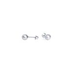 Brinco De Ouro Branco 18k Bolinha 4mm