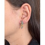 Brinco De Ouro 18k Araras Azuis
