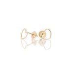 Brinco De Ouro 18k Coração Fio Redondo Pequeno