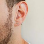 Brinco Masculino Individual De Ouro 18k Zircônia De 4,0mm