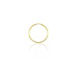Brinco Masculino Individual De Ouro 18k Argola Fio Redondo De 10mm