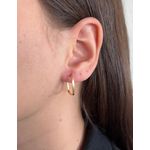 Brinco De Ouro 18k Argola Quadrada Plus P