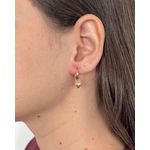 Brinco De Ouro 18k Argola Com Pingentes Trio de Corações