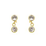 Brinco Infantil De Ouro 18k Duas bolinhas De Zircônia 3mm