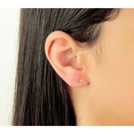 Brinco Infantil De Ouro 18k Coração de Zircônia Branca 3mm