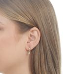 Brinco De Ouro 18k Argola Balança Coração