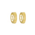 Brinco De Ouro 18k Argola Escadinha
