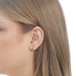 Brinco De Ouro 18k Argola Escadinha