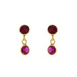 Brinco De Ouro 18k de Zircônia Rubi 3,0mm 