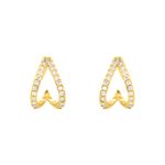 Brinco De Ouro 18k Pop Com Zircônias 
