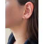 Brinco De Ouro 18k Argola Coração Com Zircônia
