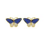 Brinco De Ouro 18k Borboleta Com Zircônias