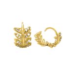 Brinco De Ouro 18k Ramo com Zircônias
