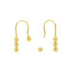 Brinco De Ouro 18k Anzol Com Bolinhas