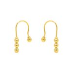 Brinco De Ouro 18k Anzol Com Bolinhas