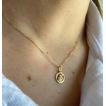 Corrente De Ouro 18k Veneziana De 40cm Com Pingente De São Jorge