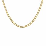 Corrente De Ouro 18k Groumet 3x1 De 2,3mm Com 70cm