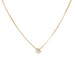 Pingente Ponto De Luz De Ouro 18k Com Zircônia De 6mm 