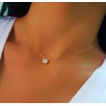 Pingente Ponto De Luz De Ouro 18k Com Zircônia De 6mm 